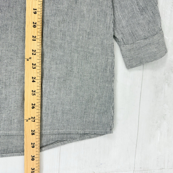 Eileen Fisher Organic Linen Cotton Tunic Shirt XL Gray Stripe Lagenlook Minimal - Picture 13 of 15
